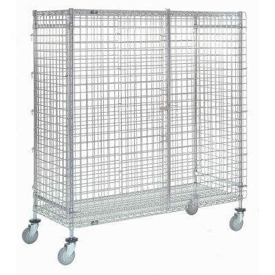 Wire Shelf Security Truck, Poly-Z-Brite®, 24"W x 36"L x 69"H, Polyurethane, 4 Swivel Casters