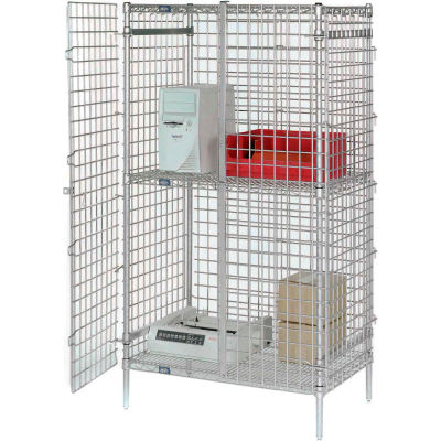 Nexel® Poly-Z-Brite® Security Shelving Unit, 48"W x 24"D x 66"H