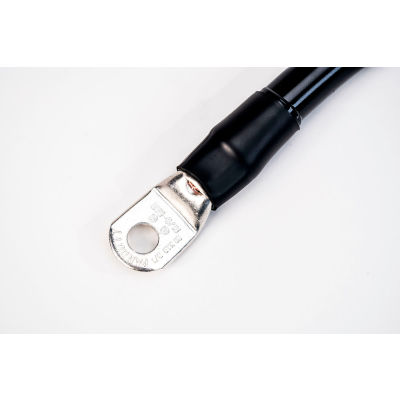 Spartan Power Single Battery Cable with 5/16" Ring Terminals, 1/0 AWG, 2 ft, Black