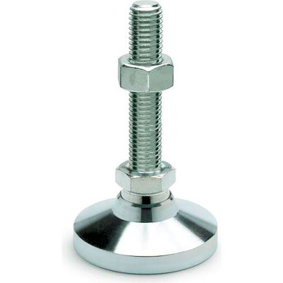 J.W. Winco GN343.2 Steel Leveling Feet, Threaded Stud, 2.36" Base Dia, M24 x 3.0 Thread, 6.22"L Stud