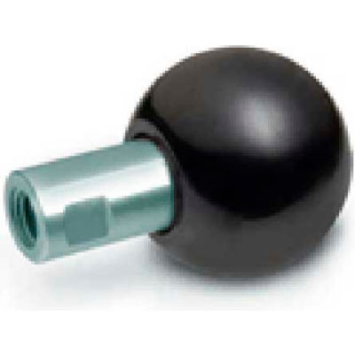 J.W. Winco GN319.2 Phenolic Revolving Ball Knob W/Long Shoulder Tapped 25mm Dia. 37.5mm L M6x1.0