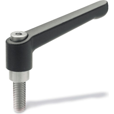 J.W. Winco 6N50S33K Nylon Plastic Adjustable Lever With Stainless Steel Components M6 x 50mm Stud