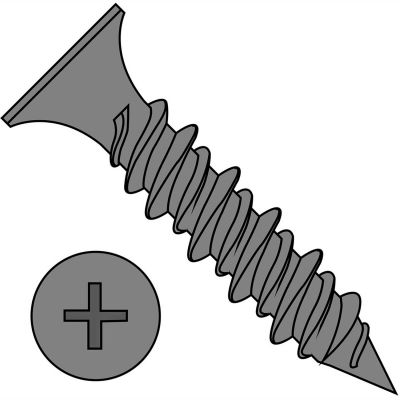#6 x 1 5/8 Phillips Bugle Head Hi Low Drywall Screw Black - Pkg of 5000