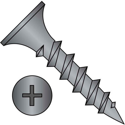 #8 x 1 Phillips Recess Bugle Head UNC Drywall Screw Black Phosphate Particle Board - Pkg of 2000