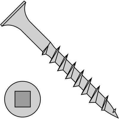 #8 x 4 Bugle Square Drive Course Thread Sharp Point Deck Screw Dacrotized - Pkg of 500