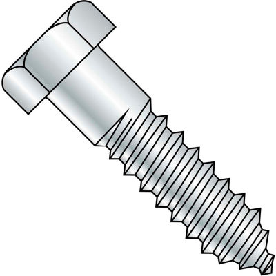 1/2X3 Hex Lag Screw Zinc Gimlet Point, Pkg of 100