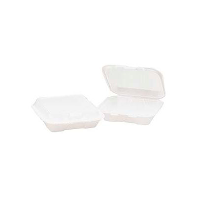 Genpak® GNPSN220, Snap-It™ Foam Hinged Container, 1 Compartment, White, 200/Carton