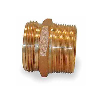 Fire Hose Double Male Nipple - 2 In. NPT X 1-1/2 In. NH - Brass