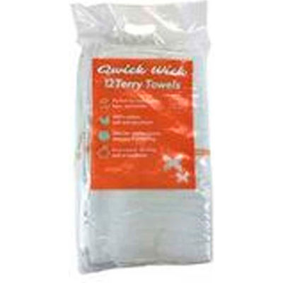 Qwick Wick 100% Cotton Gold Stripe Terry Bar Towel, 30 oz., 16" x 19", 12 Towels/Pack, 5 Packs