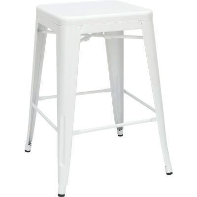 OFM Industrial Modern 26" Backless Metal Bar Stools - White - Pack of 4 - 161 Collection