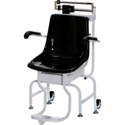 Health O Meter 445KL Chair Scale 440 x 1/4lb/200kg x 100g W/ Flip-Arm, Foot Rests, Wheels