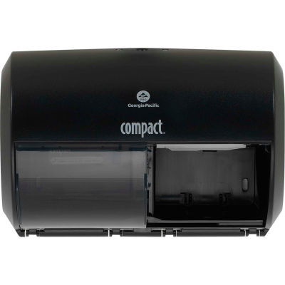 GP Compact Side-By-Side Double Roll Bathroom Tissue Dispenser, Black - 56784A