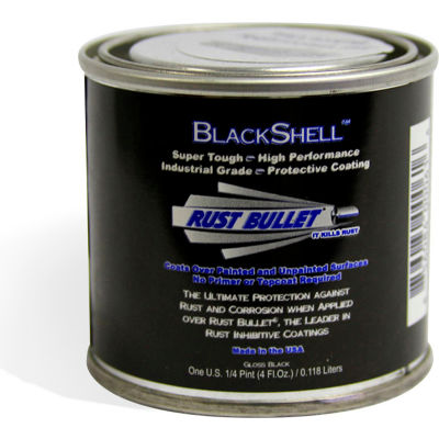 Rust Bullet BlackShell Protective Coating and Topcoat 1/4 Pint Can BSQP