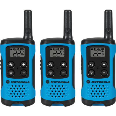 Motorola Talkbout® T100TP Two-Way Radios, Neon Blue - 3 Pack