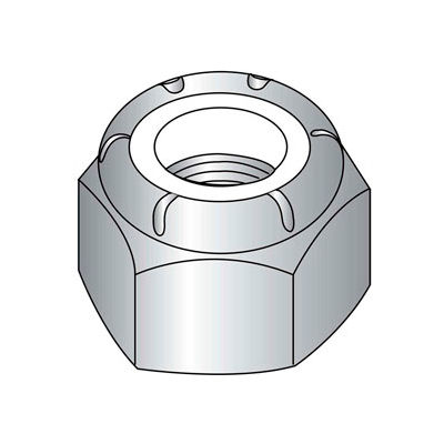 10-24 (NM) Machine Screw Nylon Insert Lock Nut - 304 Stainless Steel - UNC - Pkg of 100