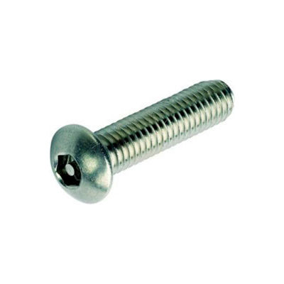 4-40 x 1/4" Security Machine Screw - Button Hex Socket Head - Alloy Steel - Black Oxide - 100 Pk