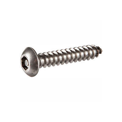 #6AB x 1-1/4" Security Sheet Metal Screw - Button Hex Socket Head - 302HQ/18-8 SS - USA - 100 Pk