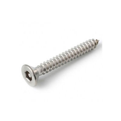 #12AB x 1-1/4" Security Sheet Metal Screw - Flat Hex Socket Head - 302HQ/18-8 SS - USA - 100 Pk