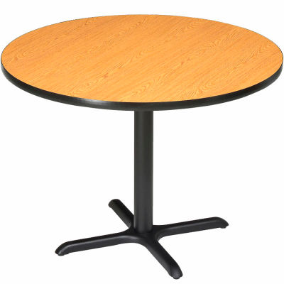Interion® 42" Round Counter Height Restaurant Table, Oak