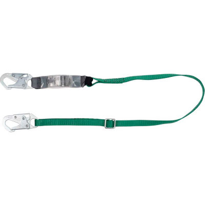 MSA® V-Series Energy Absorbing 6' Lanyard, Single Leg Adjustable, Small Snap Hook, 10191755