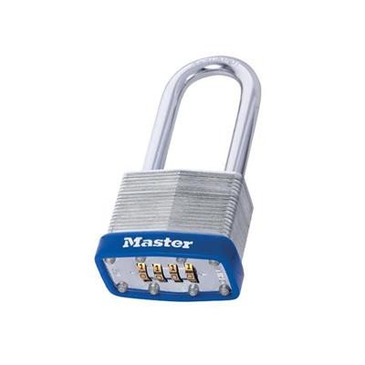 Padlock, Solid Steel Combo Long Shackle, Resettable - Each