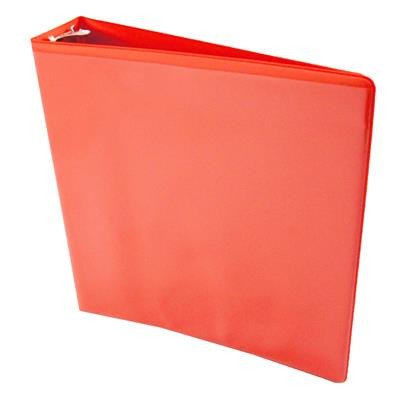 3-Ring Binder With Clear Overlay, 2", Red - Each