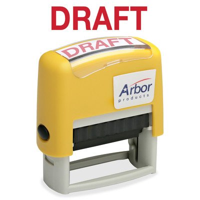 Message Stamp, Pre-Inked "Draft", Red Ink - Each