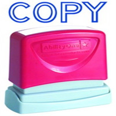 Message Stamp, Pre-Inked, "Copy", Blue Ink - Each