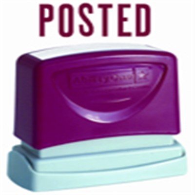 Message Stamp, Pre-Inked "Posted", Red Ink - Each