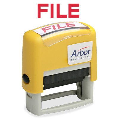 Message Stamp, Pre-Inked "File", Red Ink - Each