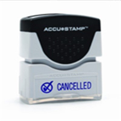 Message Stamp, Pre-Inked "Cancelled", Blue Ink - Each