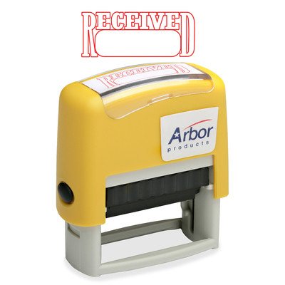 Message Stamp, Pre-Inked "Received", Red Ink - Each