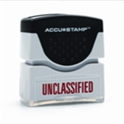 Message Stamp, Pre-Inked "Unclassified", Red Ink - Each