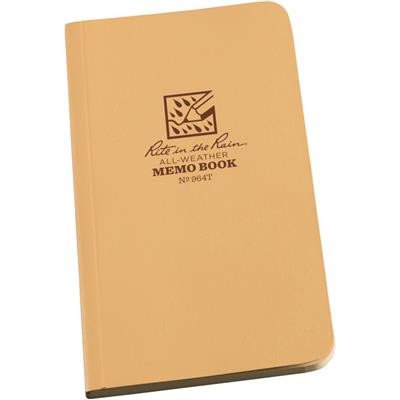 Rite N Rain - Memo Book - Tan - 3.5 x 6 - Each