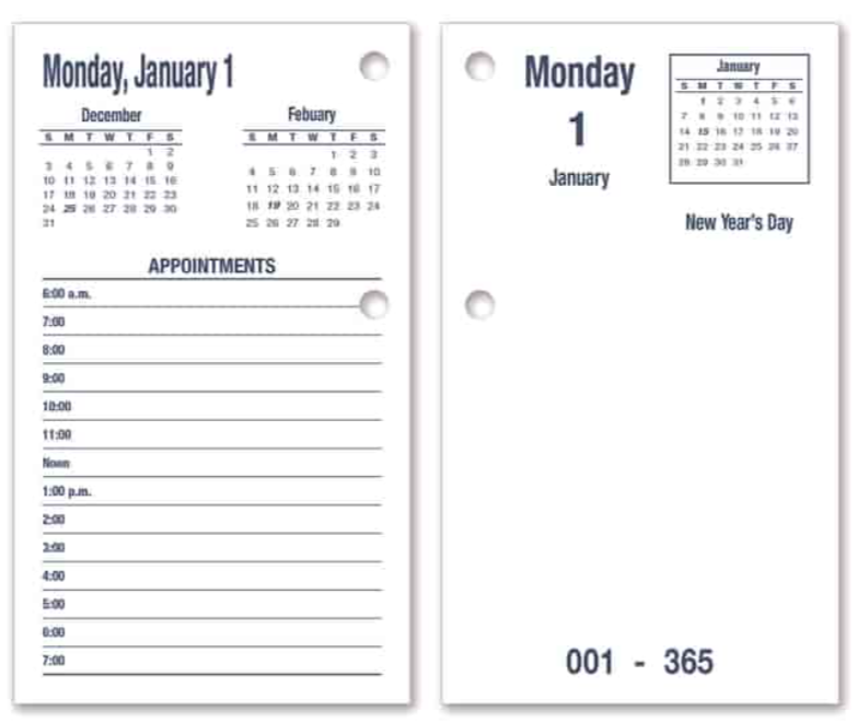 Daymax System 2026 Calendar Pad Type II