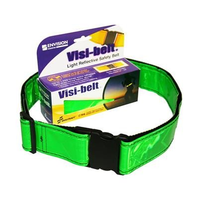 Reflective Safety Belt, Vinyl, Adjustable 31" To 55", Fluorescent Green - 24/PK