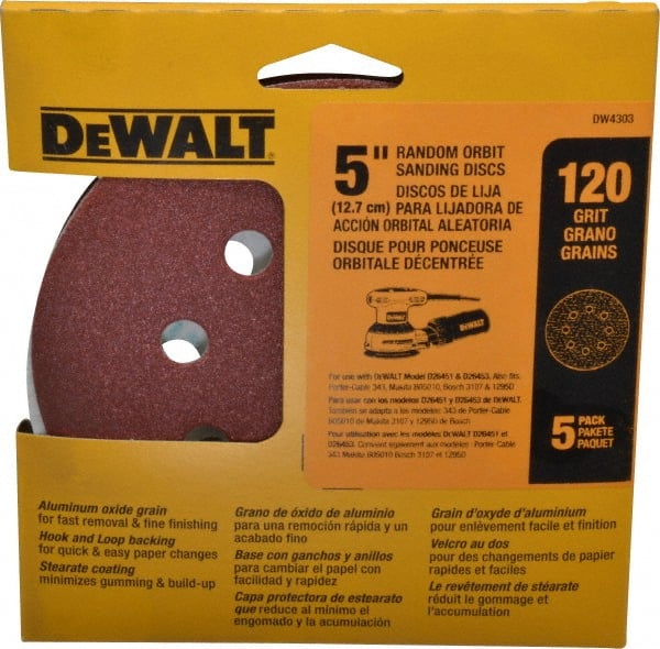 5" 120G Sandpaper, 5/Pack