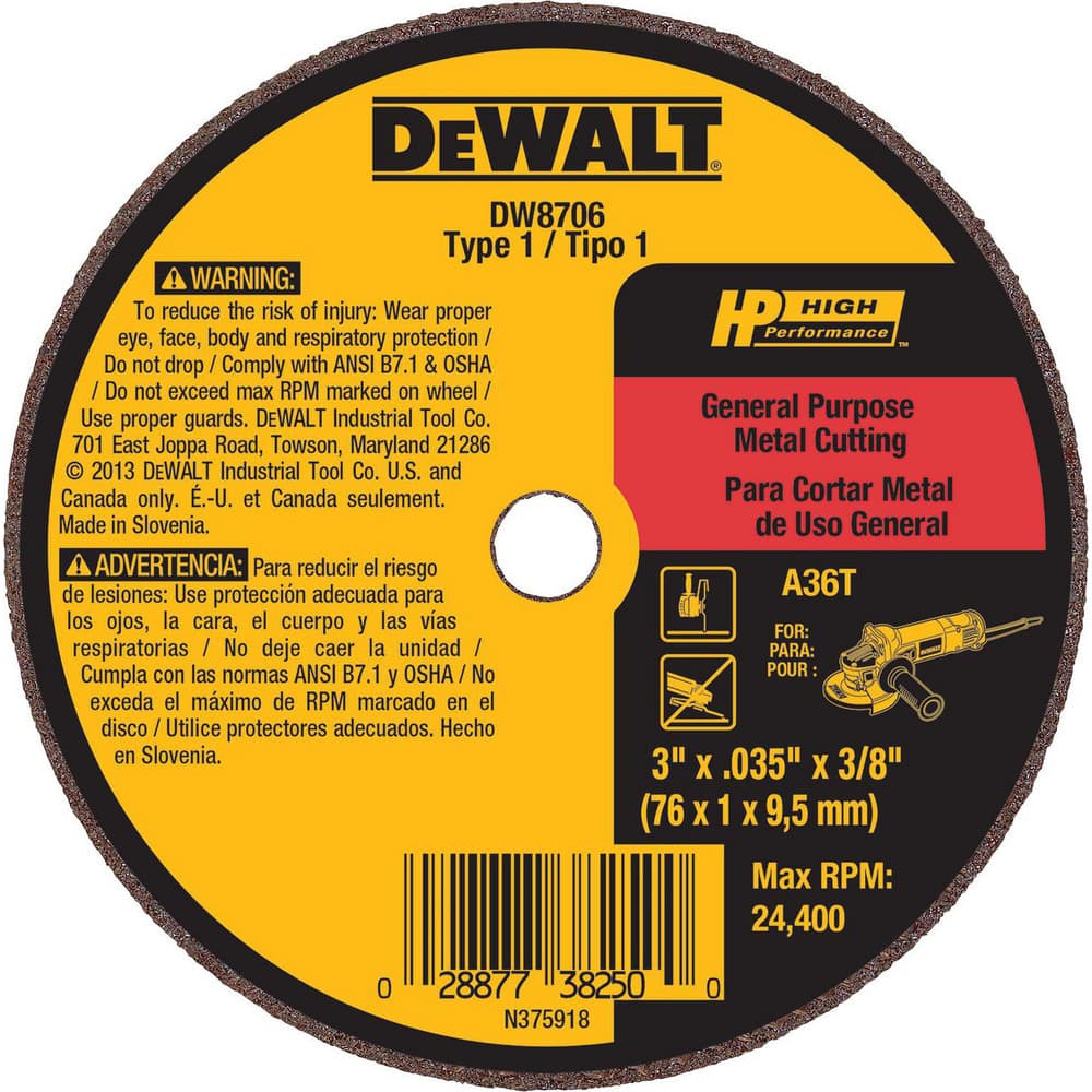 3" x .035" x 3/8" A36T Fast Cutting Wheel, 50/Pack