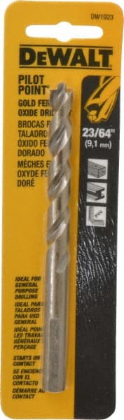 Mechanics Drill Bit: 23/64" Dia, 1350, Cobalt, Straight-Cylindrical Shank, Pilot Point