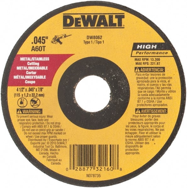 4-1/2 x.045x7/8 Wheel, 25/Pack
