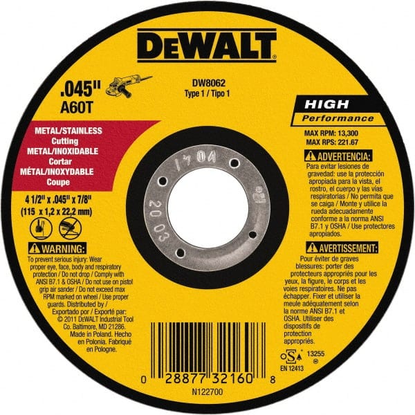 4.5x.045 Cut Wheel, 5/Pack