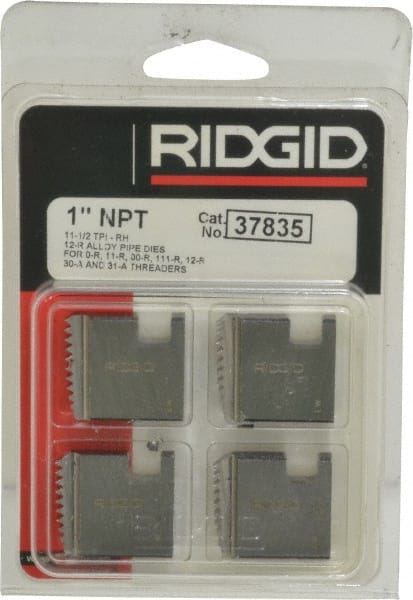 4-Pack Replacement Pipe Dies for Handheld Threaders, 1" NPT, Alloy Steel, Right Hand