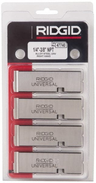 Alloy Steel Pipe Die Set, 4-Piece, NPT 1/4"-3/8", 18 TPI, Compatible with Die Heads