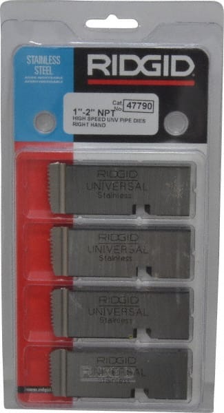 4-Piece High-Speed Steel Pipe Threading Dies Set, 1"-2" NPT Right-Hand for Universal Die Heads