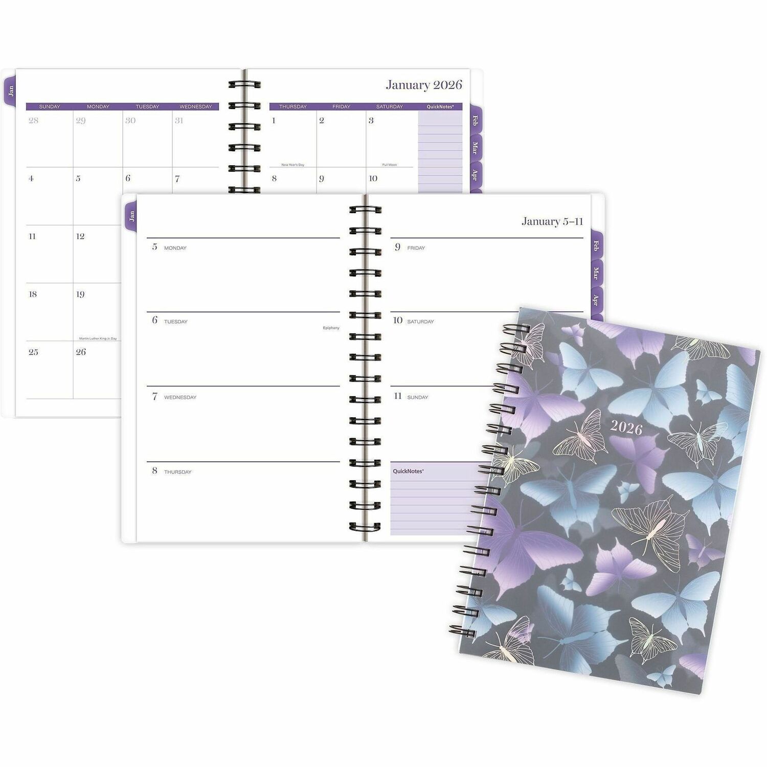 Planner, Mariah, Weekly/Monthly, Jan-Dec, 5-1/2" x 8-1/2", Blue/Purple