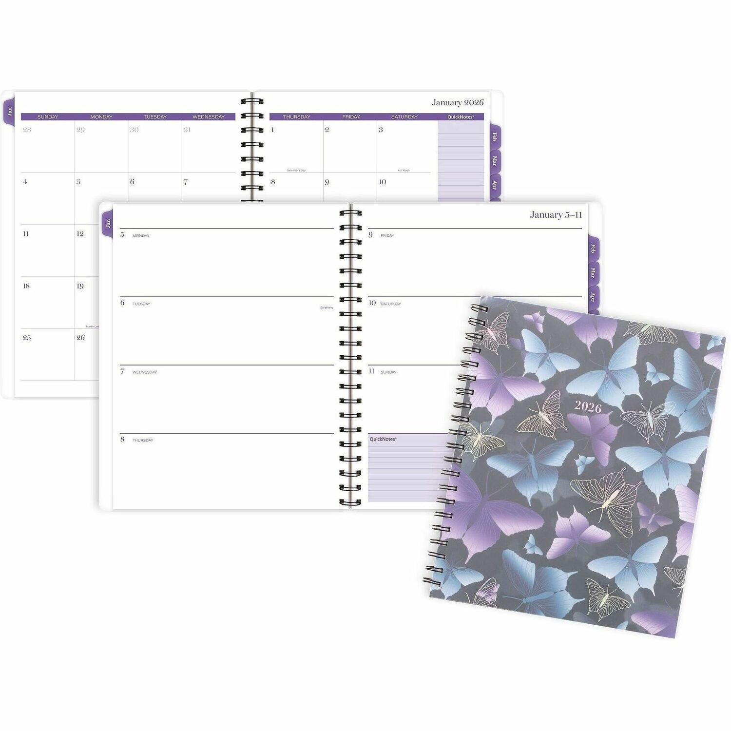 Planner, Mariah, Weekly/Monthly, Jan-Dec, 8-1/2" x 11", Blue/Purple