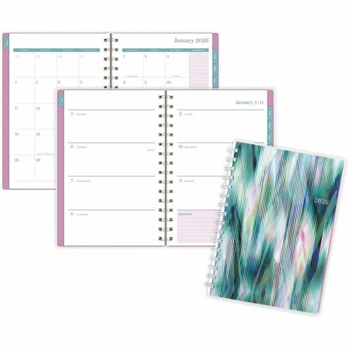 Planner, Neo, Weekly/Monthly, Poly Cover, Jan-Dec, 5.5" x 8.5", Floral