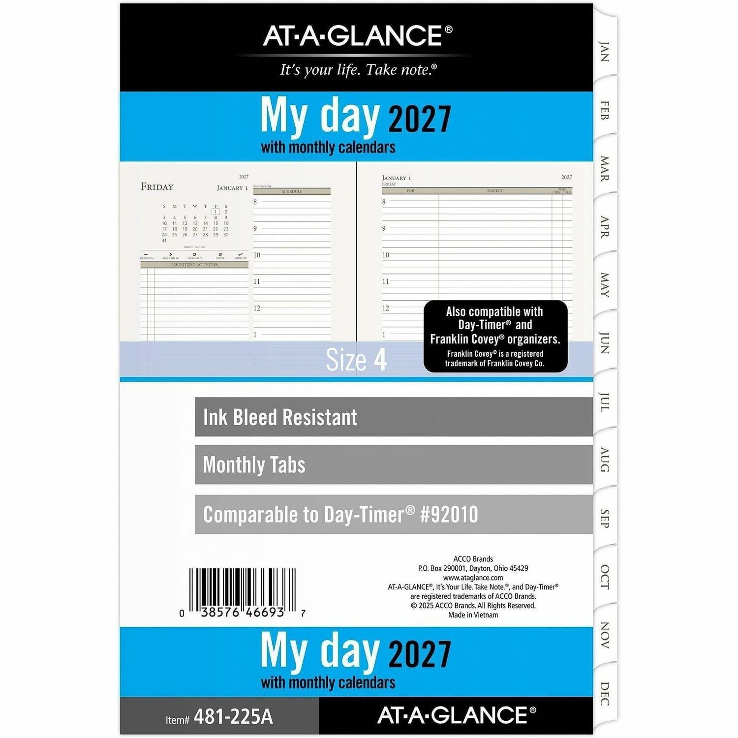Refill, Undated, 7HP, Daily, 12 Months, Jan-Dec, 5-1/2" x 8-1/2", WE