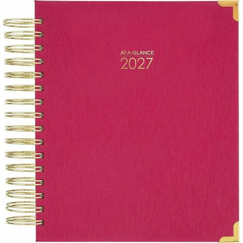 Planner, Daily, 12 Months, Jan-Dec, 6-7/8"x8-3/4", Berry