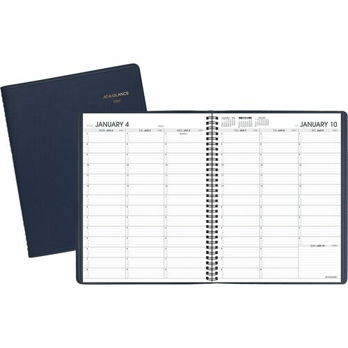 Weekly Appointment Book, Jan-Jan, 8-1/4"x10-7/8", Navy